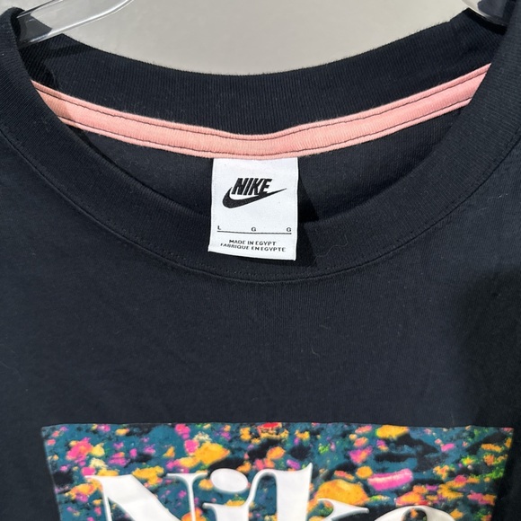 Nike Black Tee with Pink and Yellow Accents - Picture 5 of 5